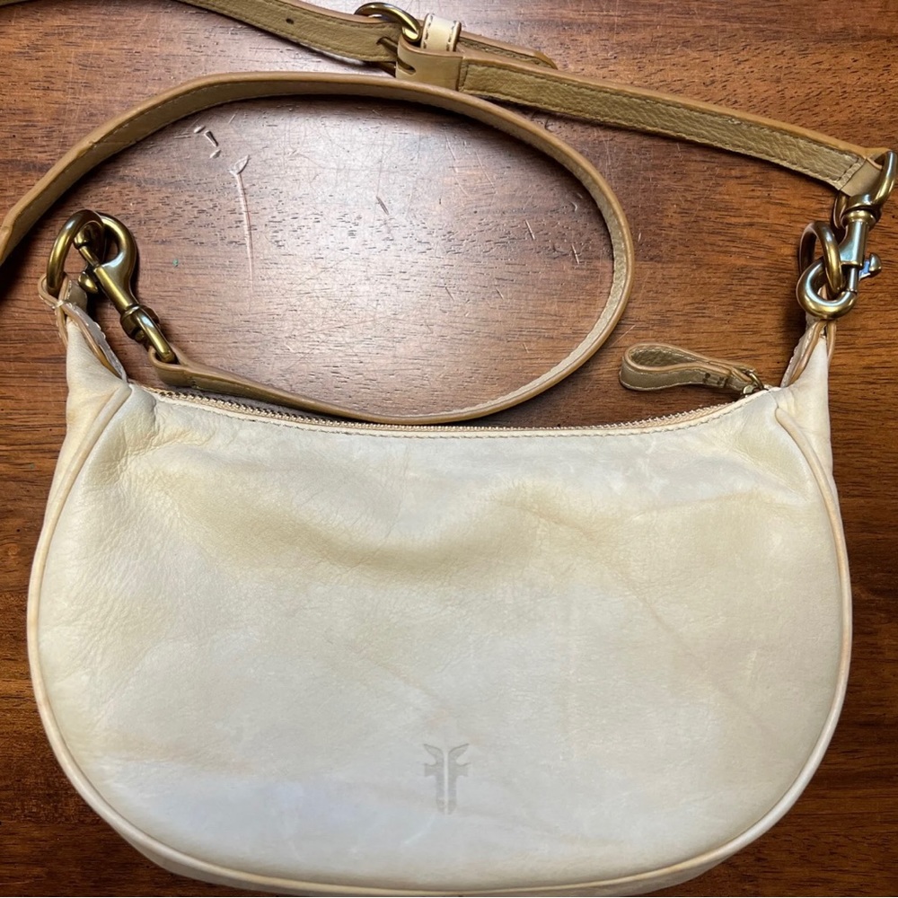 FRYE LEATHER CAMPUS SMALL BANANA RIVET CROSSBODY BAG